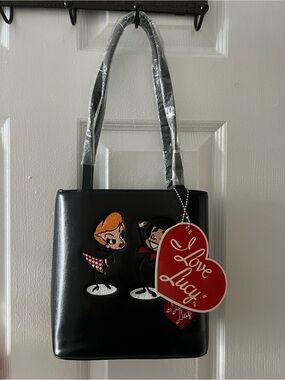 I Love Lucy Black Shoulder Bag
